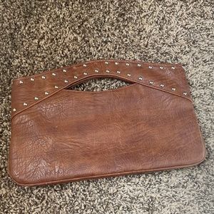 Aldo brown leather clutch